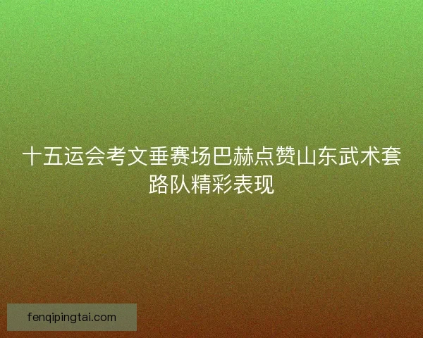 十五运会考文垂赛场巴赫点赞山东武术套路队精彩表现 十五运会考文垂赛场巴赫点赞山东武术套路队精彩表现